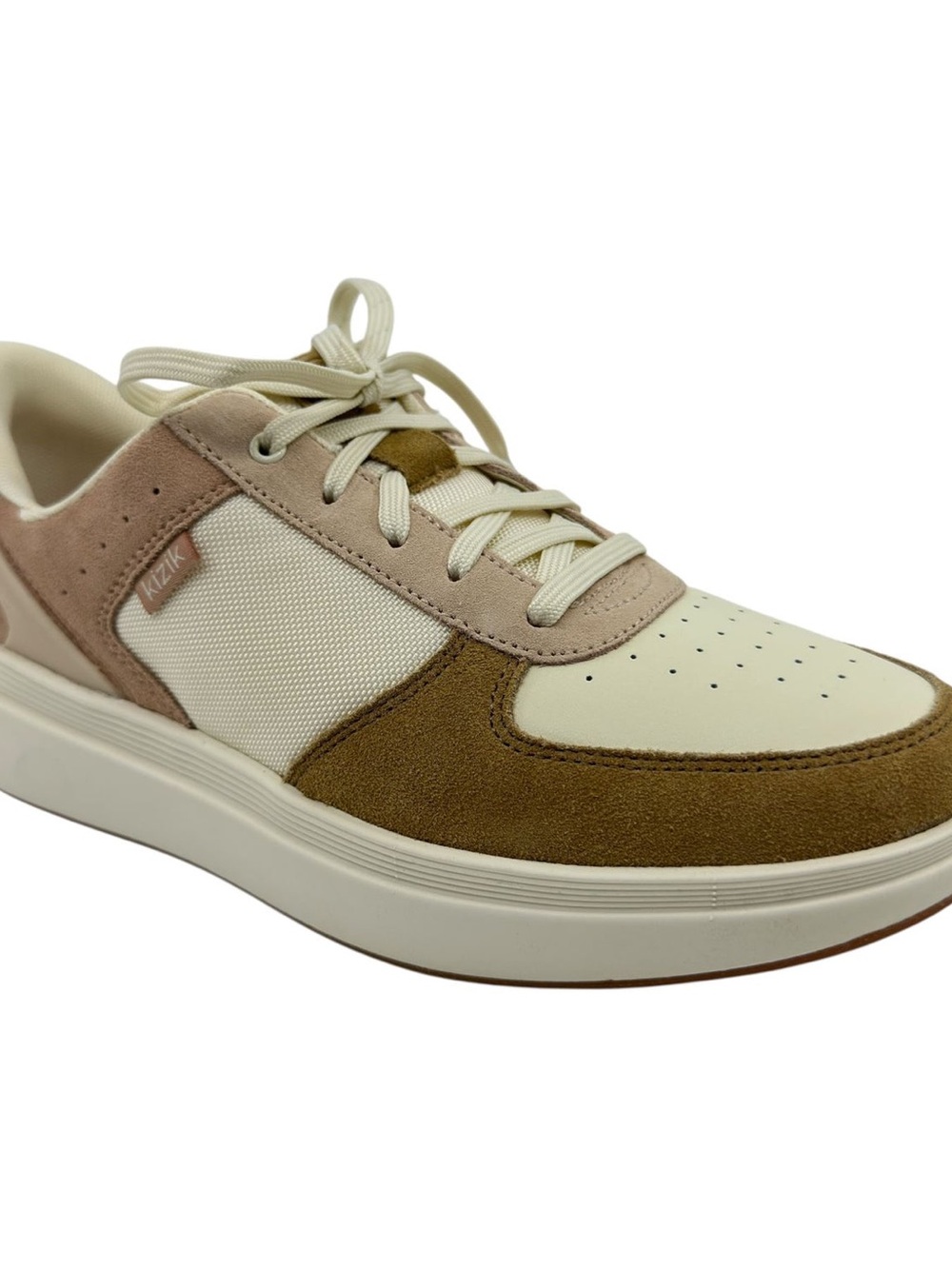 Kizik Brisbane Amberlight Hands Free Slip On Sneakers White Brown Women's 8 Wide